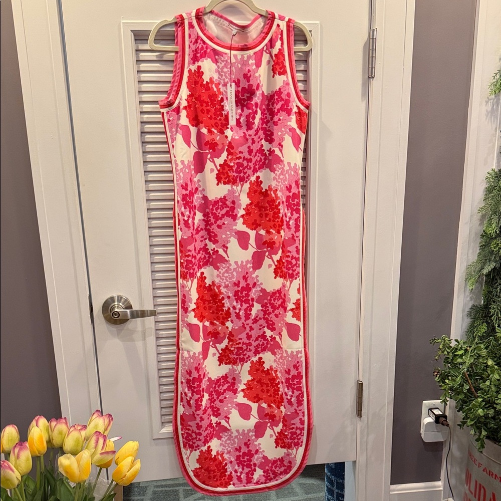 Frances Valentine Pink & Cream Floral Maxi Dress